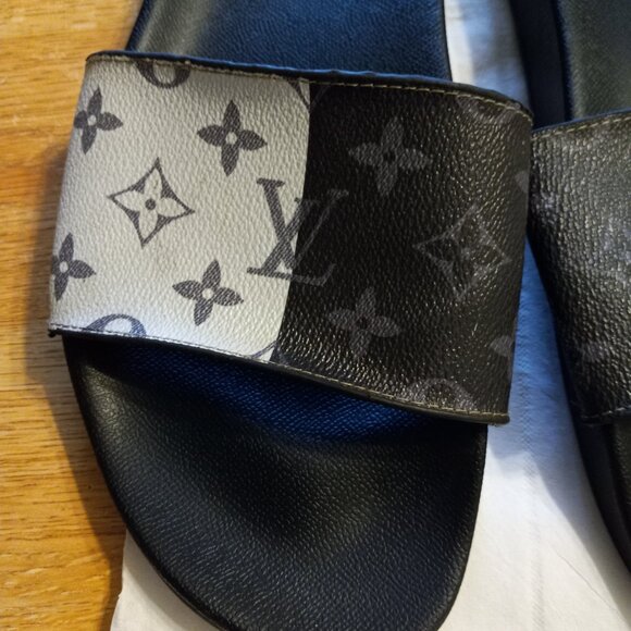 AUTHENTIC Louis Vuitton Waterfront Split Monogram Men's Slides Mule Sandals - Picture 4 of 9